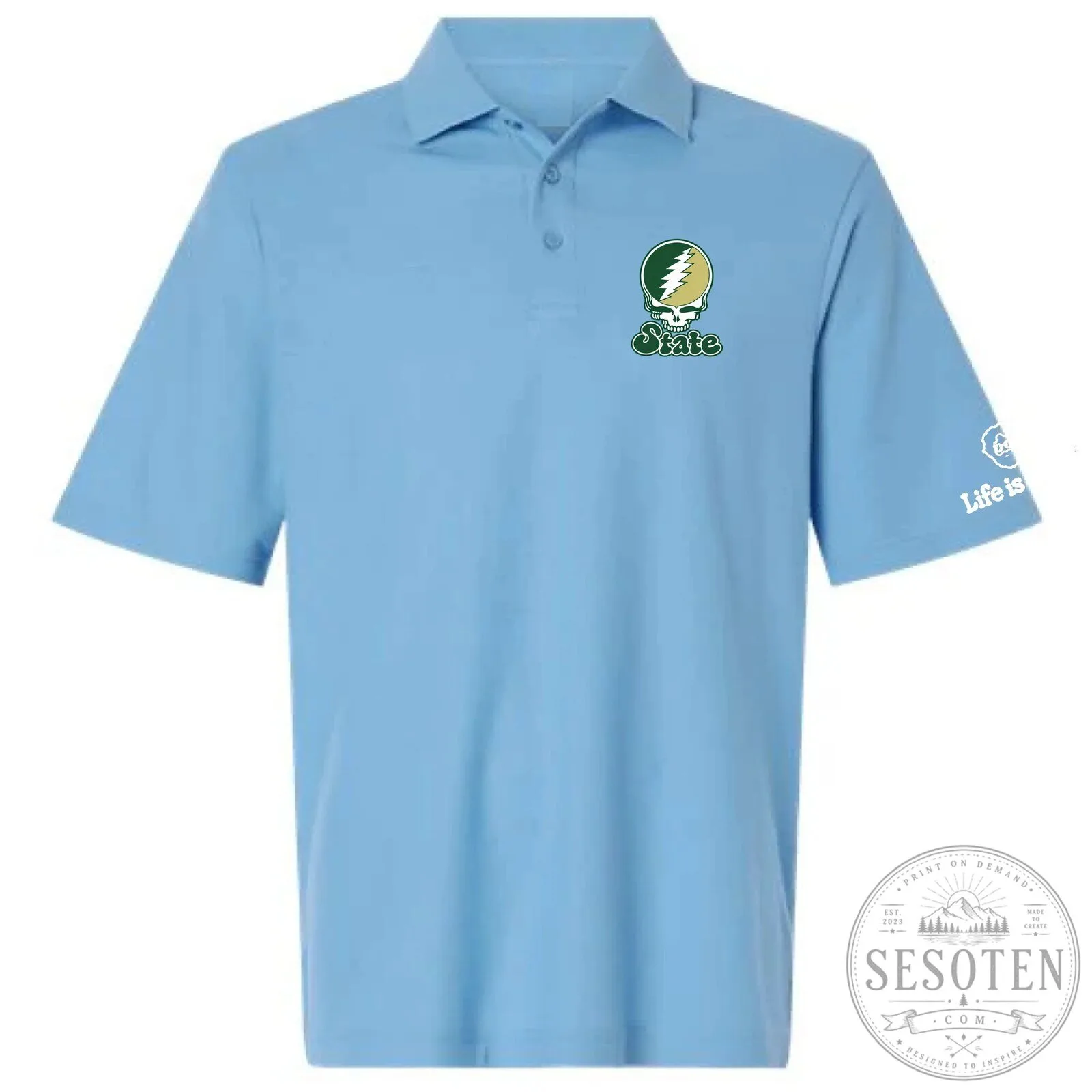 Colorado State University Steal Your Face Grateful Dead Polo Shirt 6 Colorado State University Steal Your Face Grateful Dead Polo Shirt
