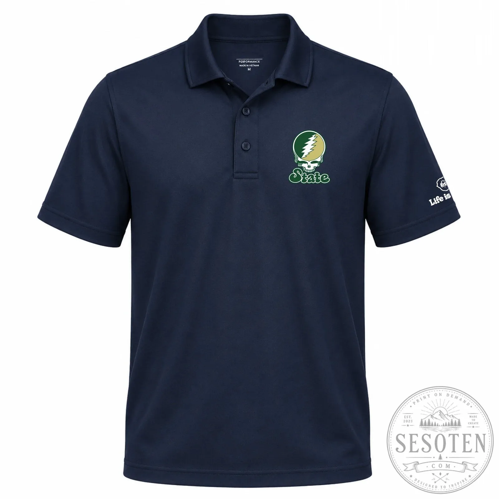 Colorado State University Steal Your Face Grateful Dead Polo Shirt 7 Colorado State University Steal Your Face Grateful Dead Polo Shirt