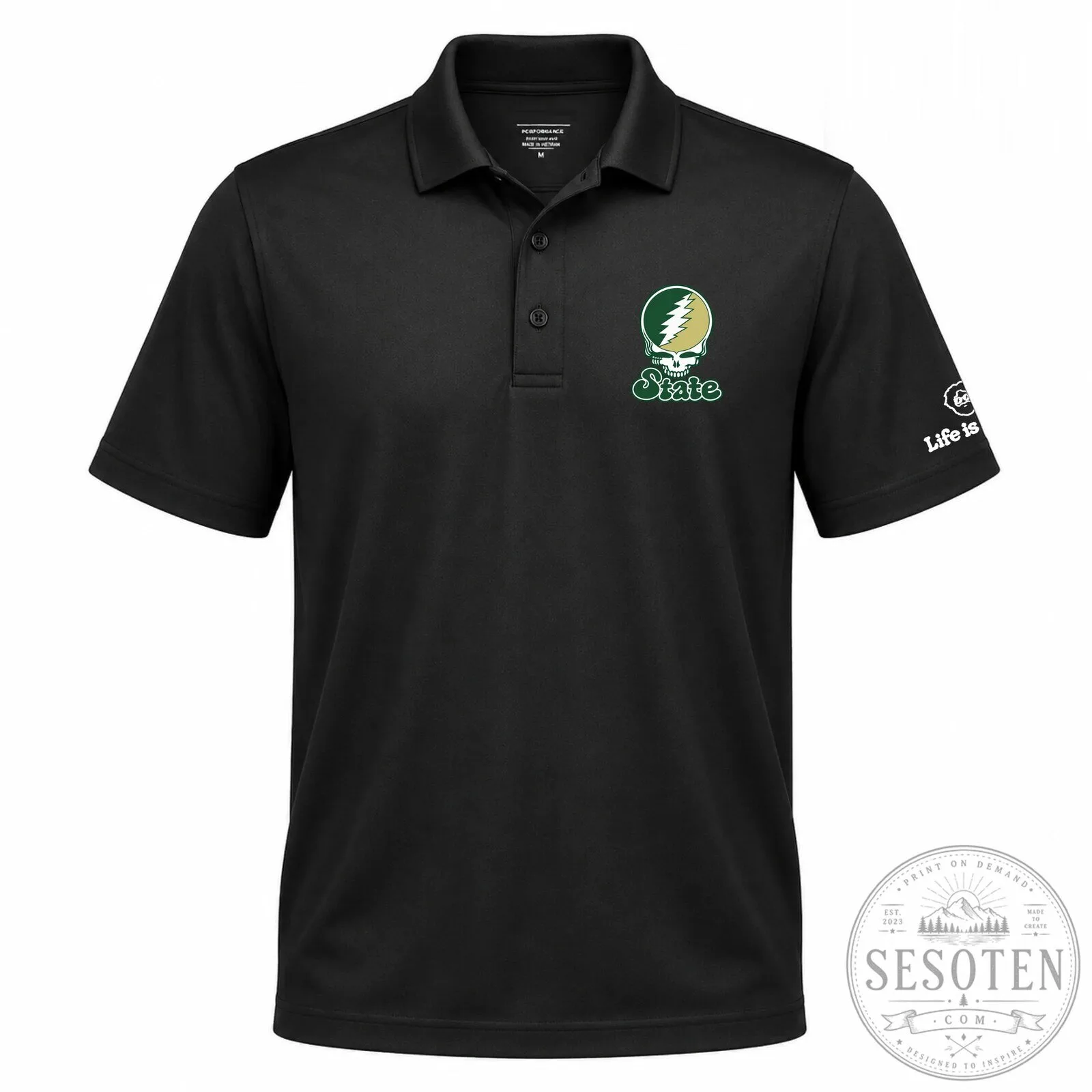 Colorado State University Steal Your Face Grateful Dead Polo Shirt 8 Colorado State University Steal Your Face Grateful Dead Polo Shirt