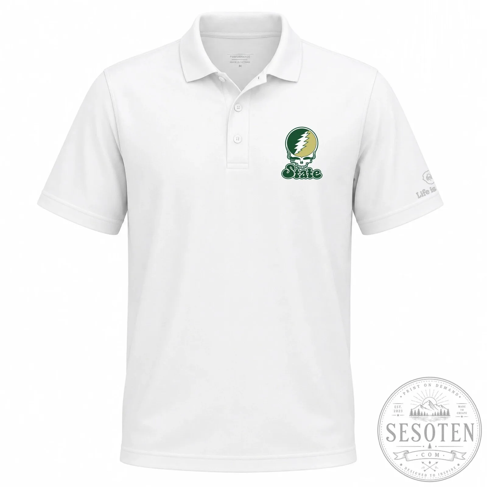 Colorado State University Steal Your Face Grateful Dead Polo Shirt 9 Colorado State University Steal Your Face Grateful Dead Polo Shirt