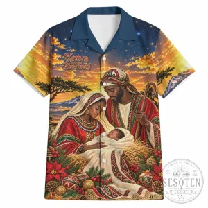 Kenya Christmas African Holy Family Nativity Scene Hawaiian Shirt
