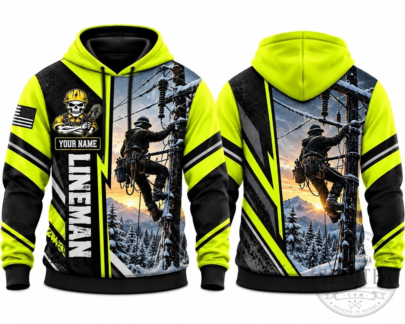 Personalized Lineman Electrician Skull Winter Storm Hoodie 5 Personalized Lineman Electrician Skull Winter Storm Hoodie