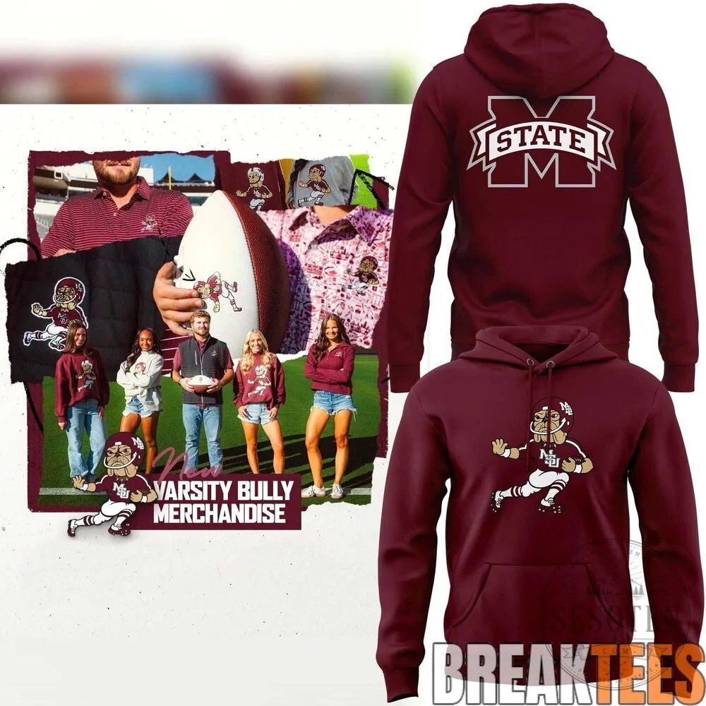 Mississippi State Bulldogs Varsity Bully Mascot Maroon NCAA Hoodie 1 Mississippi State Bulldogs Varsity Bully Mascot Maroon NCAA Hoodie