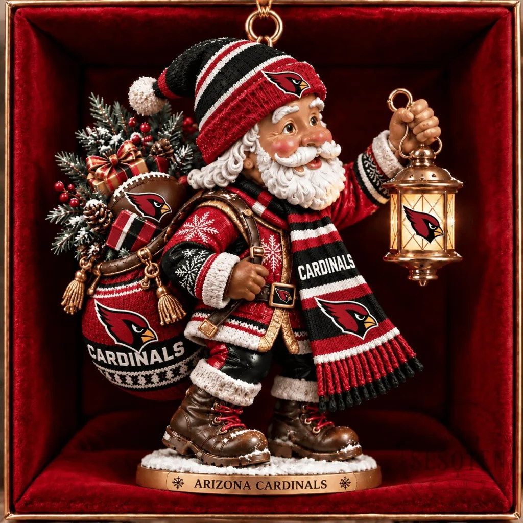 Arizona Cardinals Santa Claus Christmas Ornament Festive Holiday Decor Arizona Cardinals Santa Claus Christmas Ornament Festive Holiday Decor