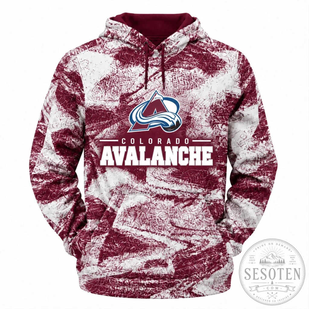 Colorado Avalanche NHL Hockey Team Fan Distressed Maroon Hoodie Colorado Avalanche NHL Hockey Team Fan Distressed Maroon Hoodie