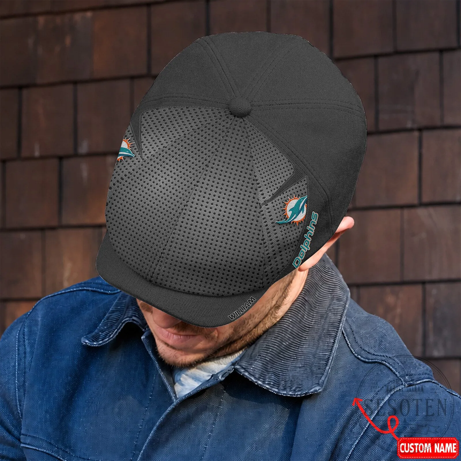 Miami Dolphins NFL Newsboy Cap, Personalized Football Team Baker Boy Hat