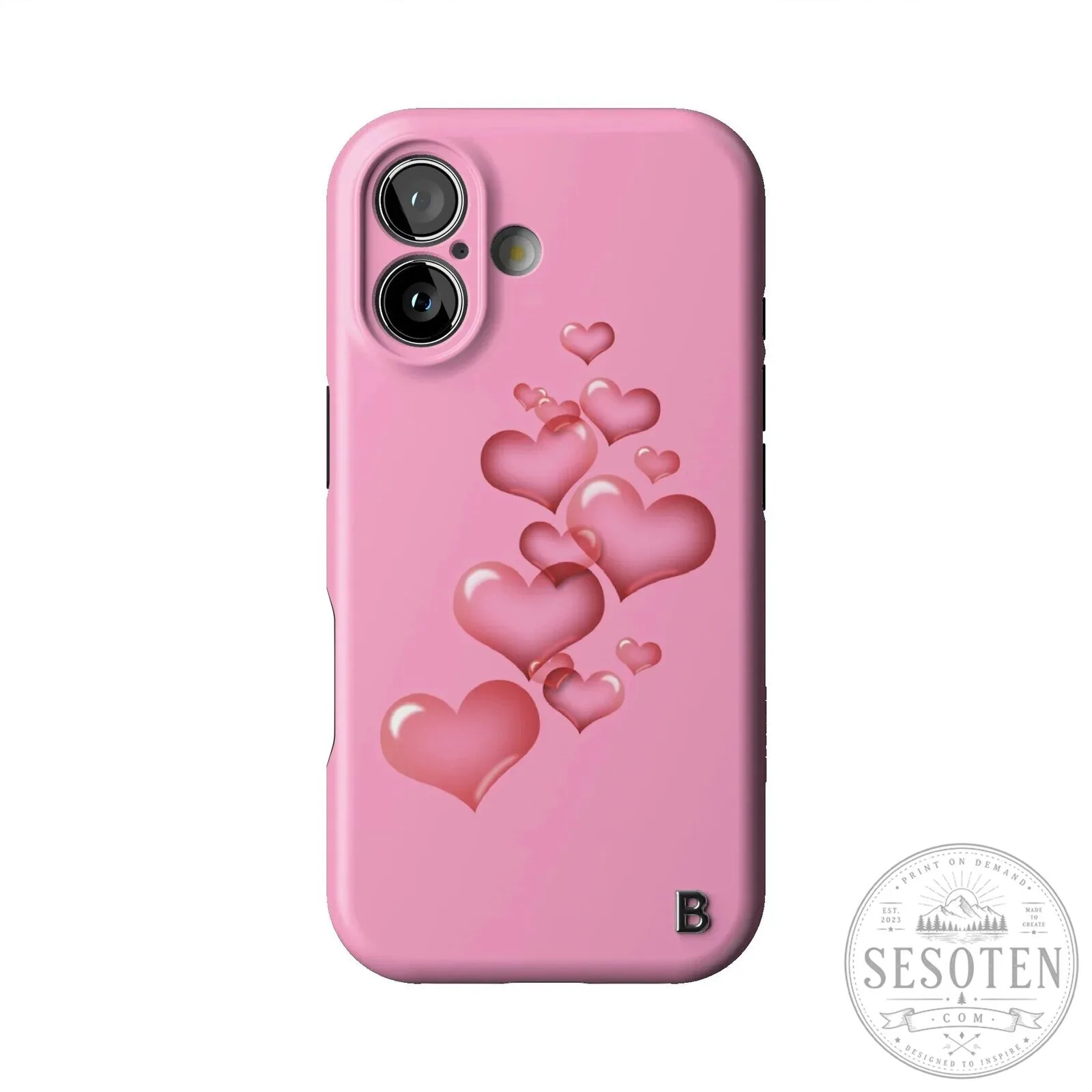 Pink Hearts Blossom Statement Design iPhone Case for Valentine's Day