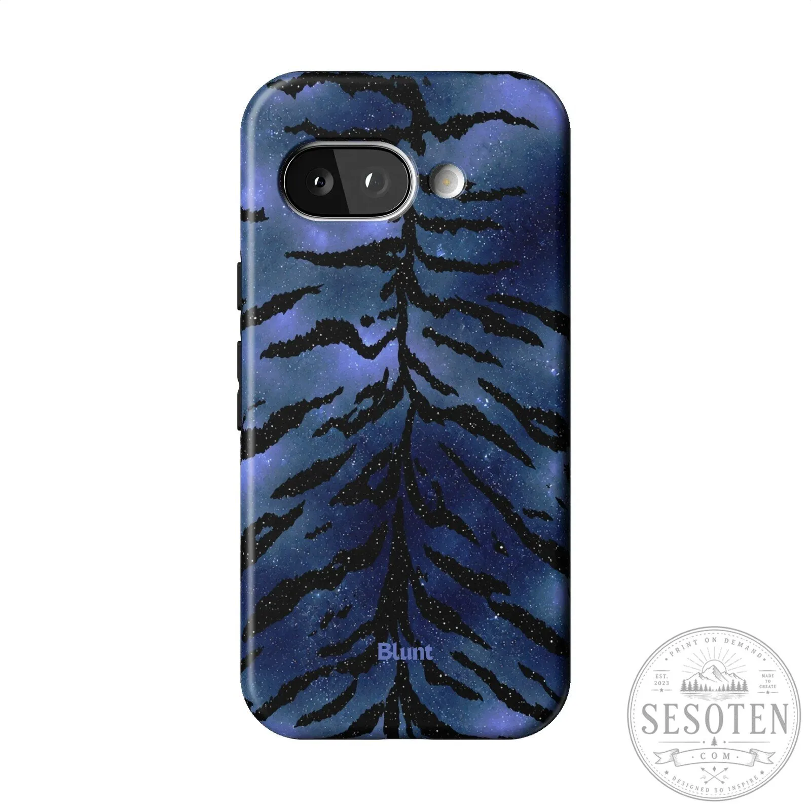 Midnight Blue Tiger Stripe Pixel Phone Case 21 Midnight Blue Tiger Stripe Pixel Phone Case