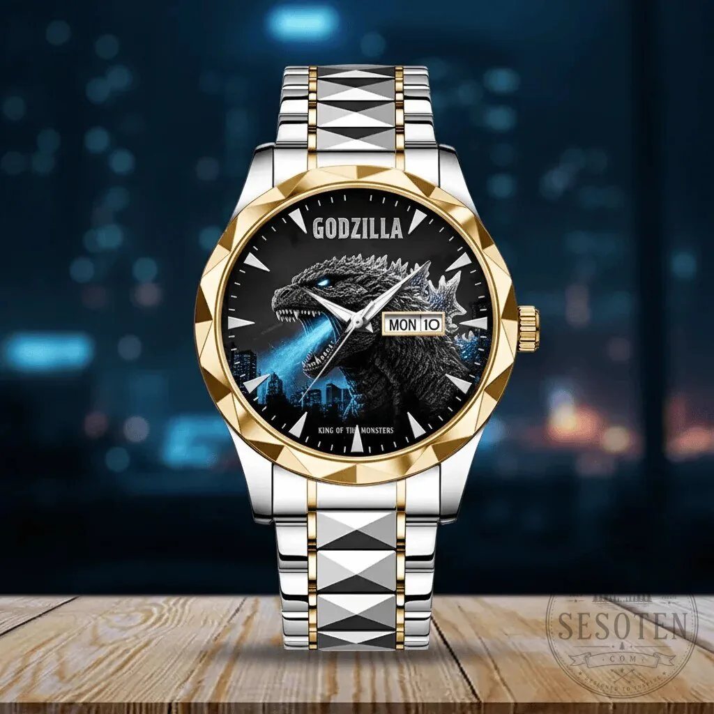 Godzilla King of the Monsters Luxury Quartz Watch with Stainless Steel Band