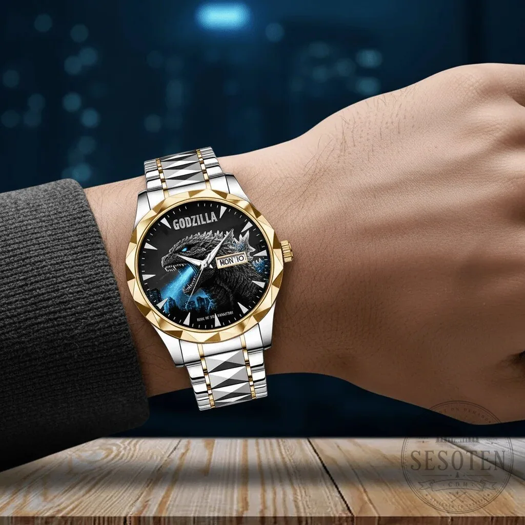 Godzilla King of the Monsters Luxury Quartz Watch with Stainless Steel Band 7 Godzilla King of the Monsters Luxury Quartz Watch with Stainless Steel Band