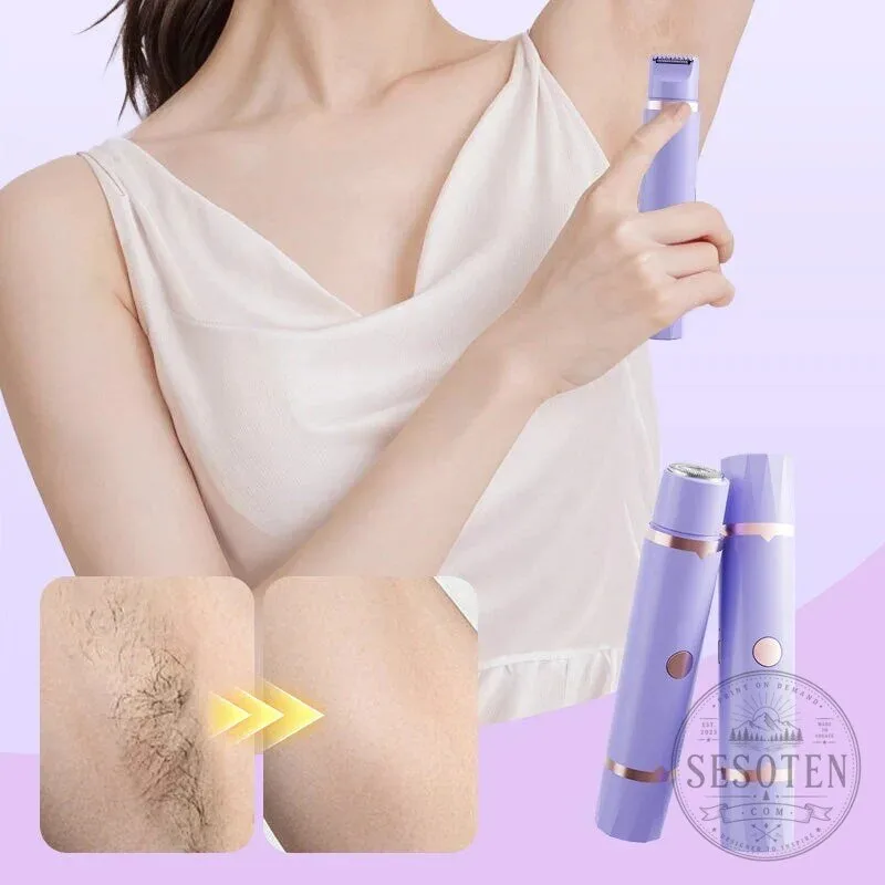 Women's Cordless Electric Razor for Painless Hair Removal on Face, Legs, Armpits