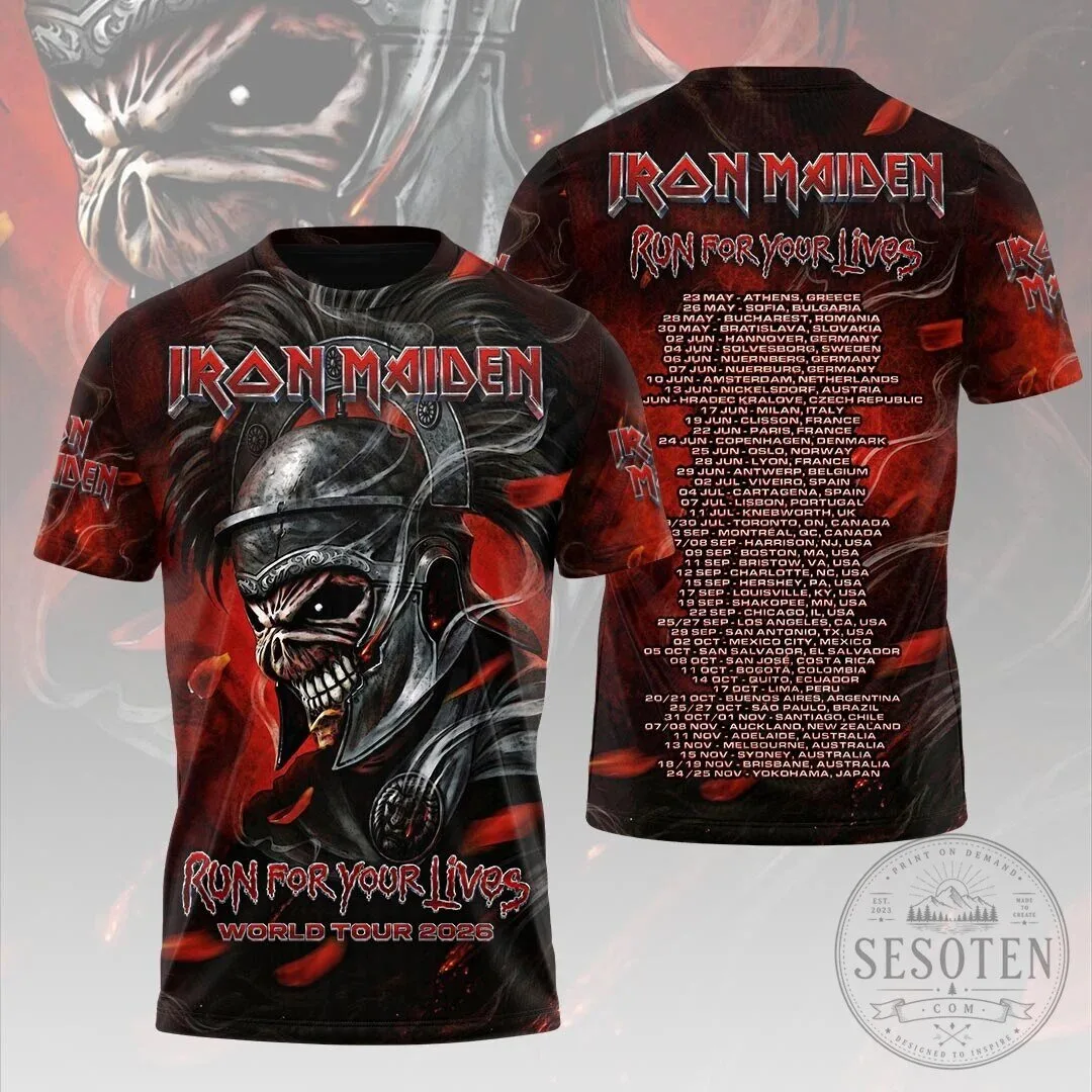 2026 Iron Maiden Run For Your Lives World Tour T-Shirt