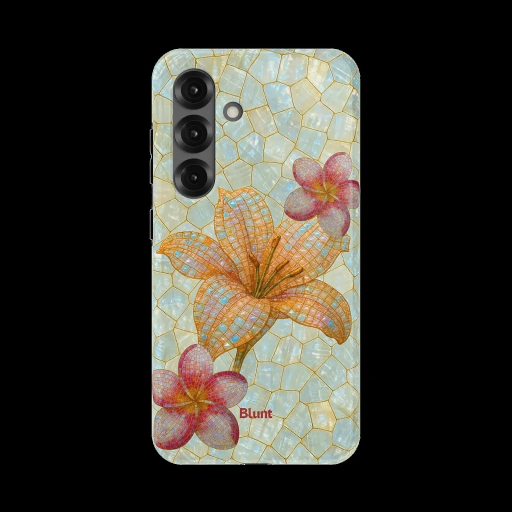 Golden Lily Floral Mosaic Pattern Samsung Galaxy Phone Case Golden Lily Floral Mosaic Pattern Samsung Galaxy Phone Case