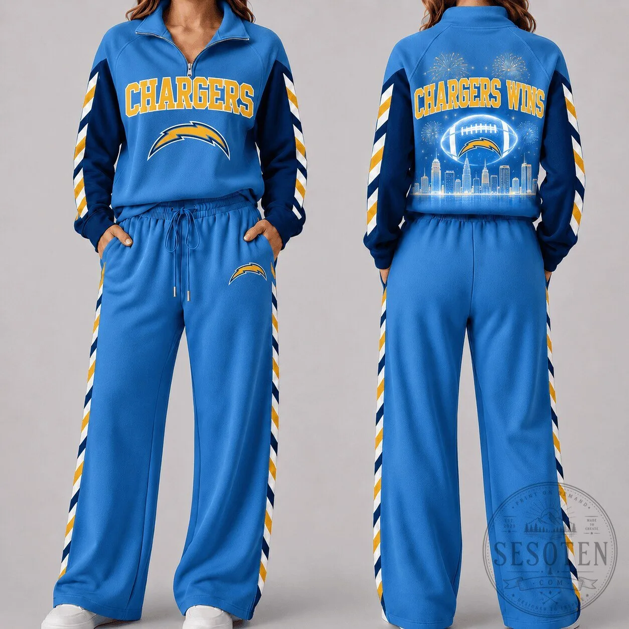 Los Angeles Chargers Women's Game Day Quarter Zip Pullover Tracksuit
