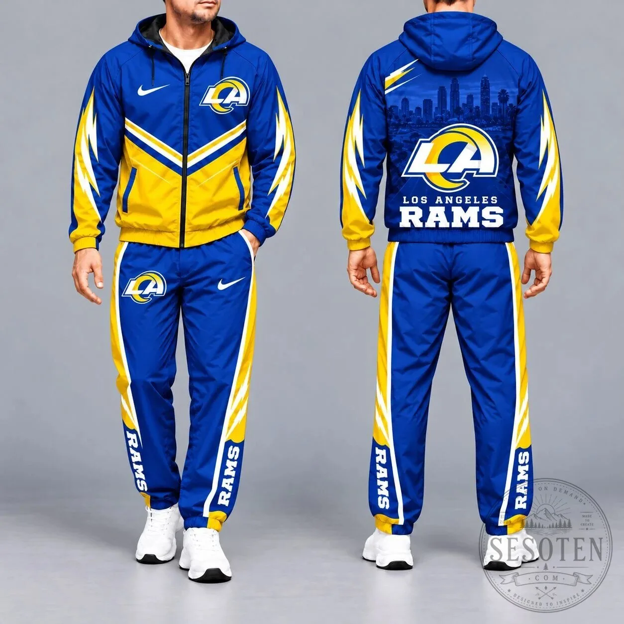 NFL Los Angeles Rams Full-Zip Hoodie Jacket for Football Fans