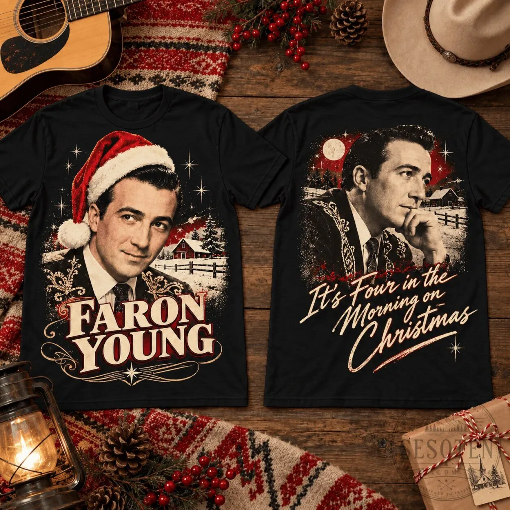 Faron Young It's Four in the Morning on Christmas Holiday T-Shirt Faron Young It's Four in the Morning on Christmas Holiday T-Shirt