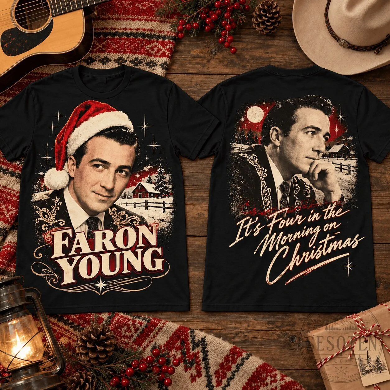 Faron Young It's Four in the Morning on Christmas Holiday T-Shirt 3 Faron Young It