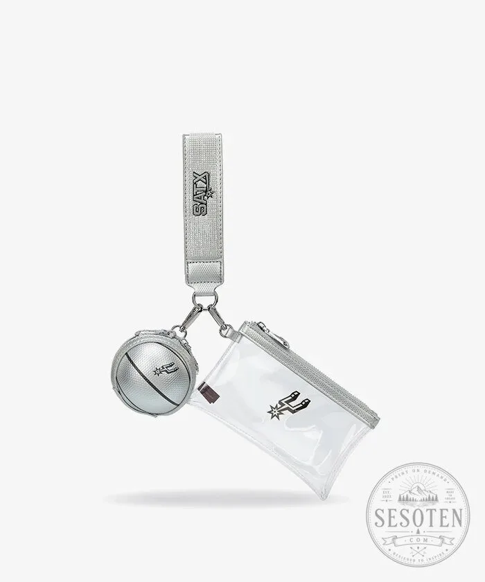 San Antonio Spurs Basketball Clear Wristlet Keychain Set