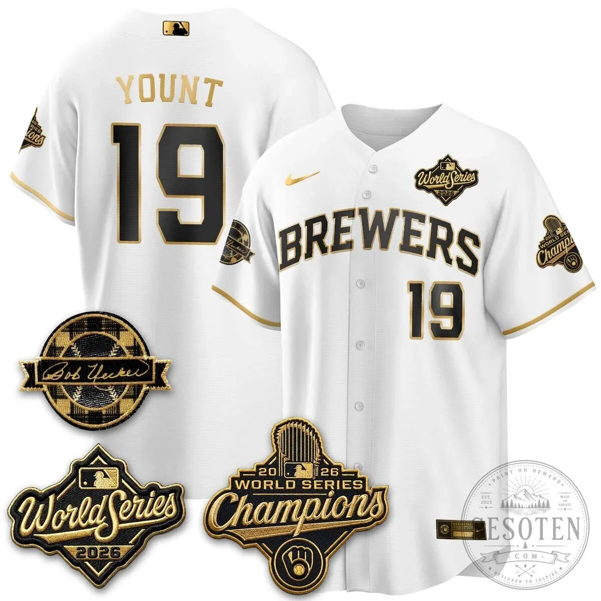 Black Baseball Jersey of Bob Uecker - 2026 Champions Milwaukee Brewers 109 Black Baseball Jersey of Bob Uecker - 2026 Champions Milwaukee Brewers
