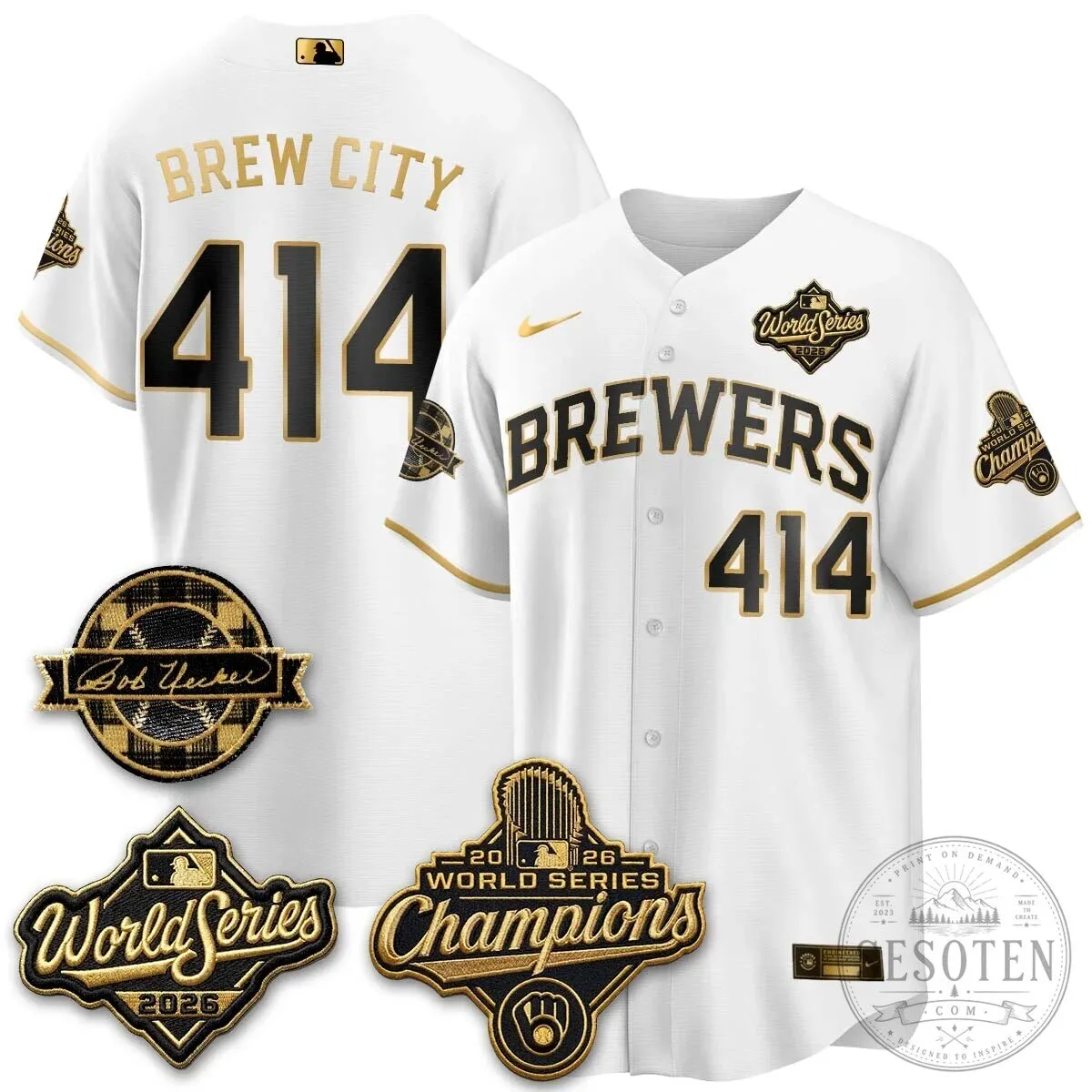 Black Baseball Jersey of Bob Uecker - 2026 Champions Milwaukee Brewers 112 Black Baseball Jersey of Bob Uecker - 2026 Champions Milwaukee Brewers