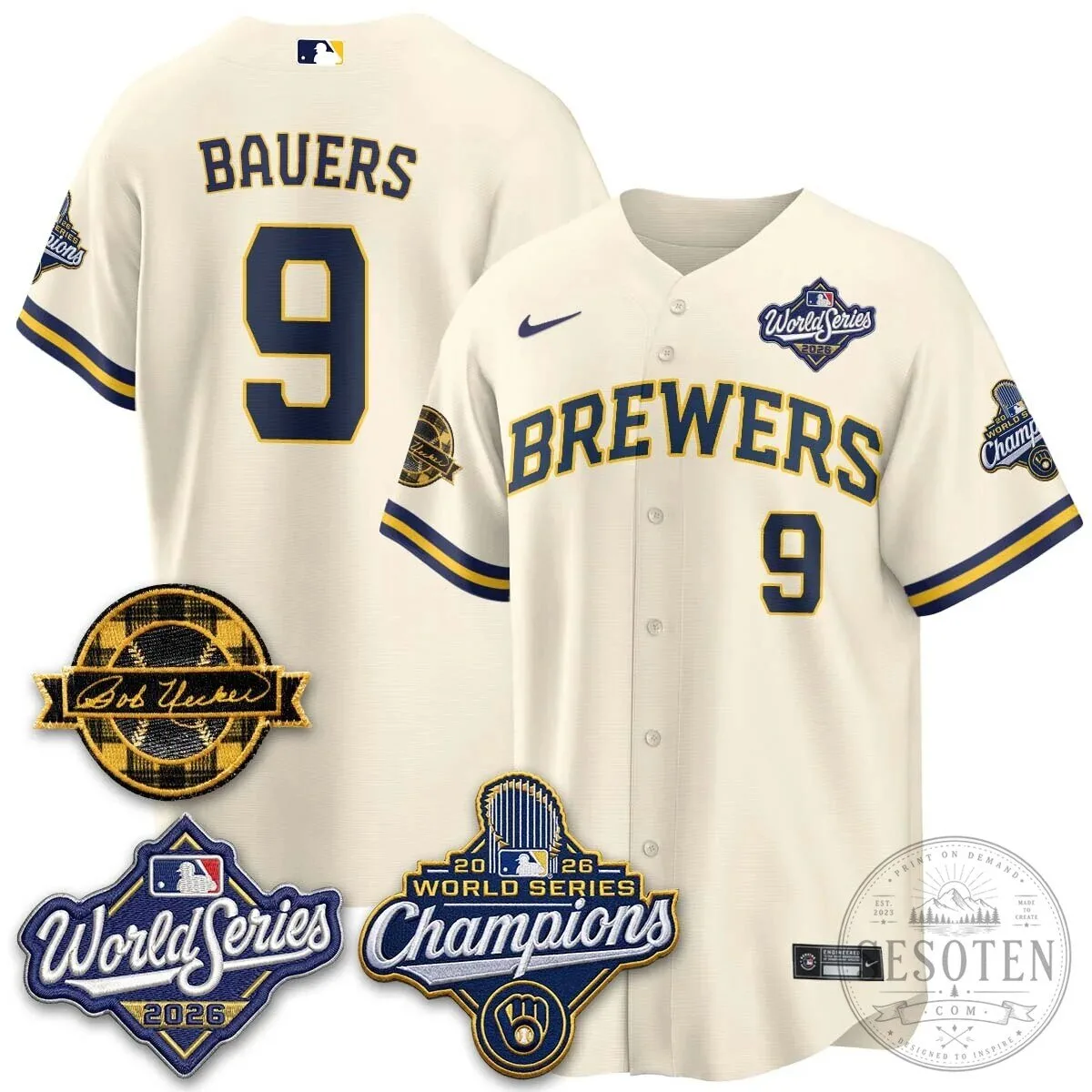 Black Baseball Jersey of Bob Uecker - 2026 Champions Milwaukee Brewers 114 Black Baseball Jersey of Bob Uecker - 2026 Champions Milwaukee Brewers
