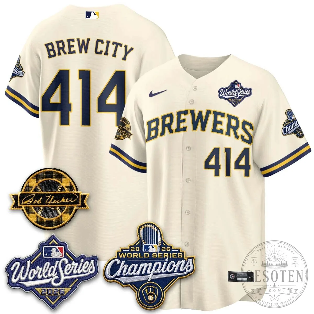 Black Baseball Jersey of Bob Uecker - 2026 Champions Milwaukee Brewers 126 Black Baseball Jersey of Bob Uecker - 2026 Champions Milwaukee Brewers