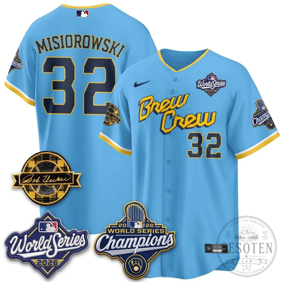 Black Baseball Jersey of Bob Uecker - 2026 Champions Milwaukee Brewers 129 Black Baseball Jersey of Bob Uecker - 2026 Champions Milwaukee Brewers