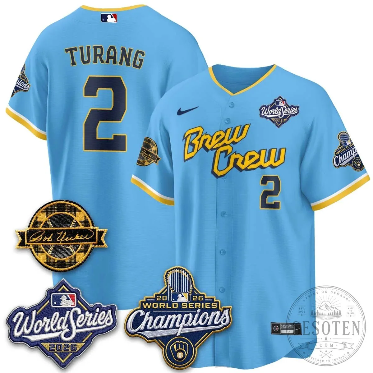 Black Baseball Jersey of Bob Uecker - 2026 Champions Milwaukee Brewers 133 Black Baseball Jersey of Bob Uecker - 2026 Champions Milwaukee Brewers