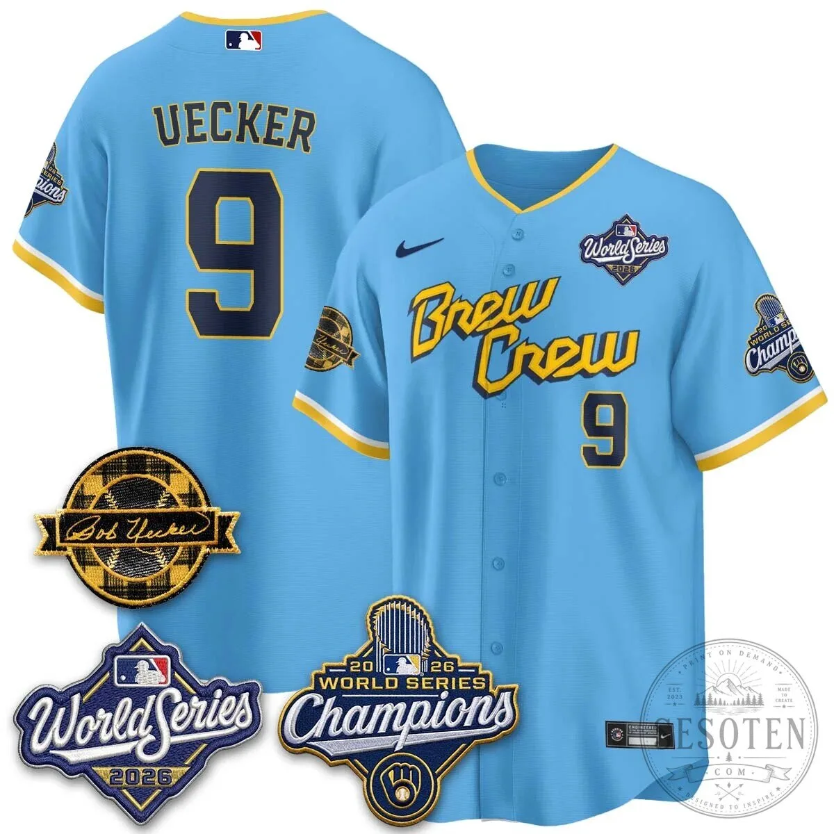 Black Baseball Jersey of Bob Uecker - 2026 Champions Milwaukee Brewers 134 Black Baseball Jersey of Bob Uecker - 2026 Champions Milwaukee Brewers