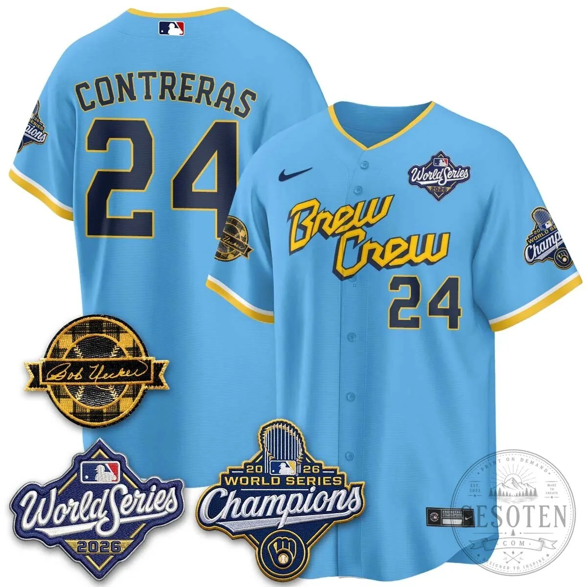 Black Baseball Jersey of Bob Uecker - 2026 Champions Milwaukee Brewers 135 Black Baseball Jersey of Bob Uecker - 2026 Champions Milwaukee Brewers