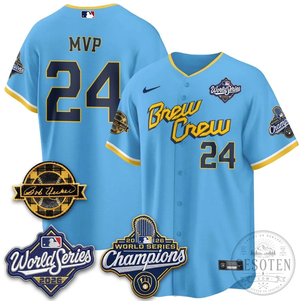 Black Baseball Jersey of Bob Uecker - 2026 Champions Milwaukee Brewers 138 Black Baseball Jersey of Bob Uecker - 2026 Champions Milwaukee Brewers