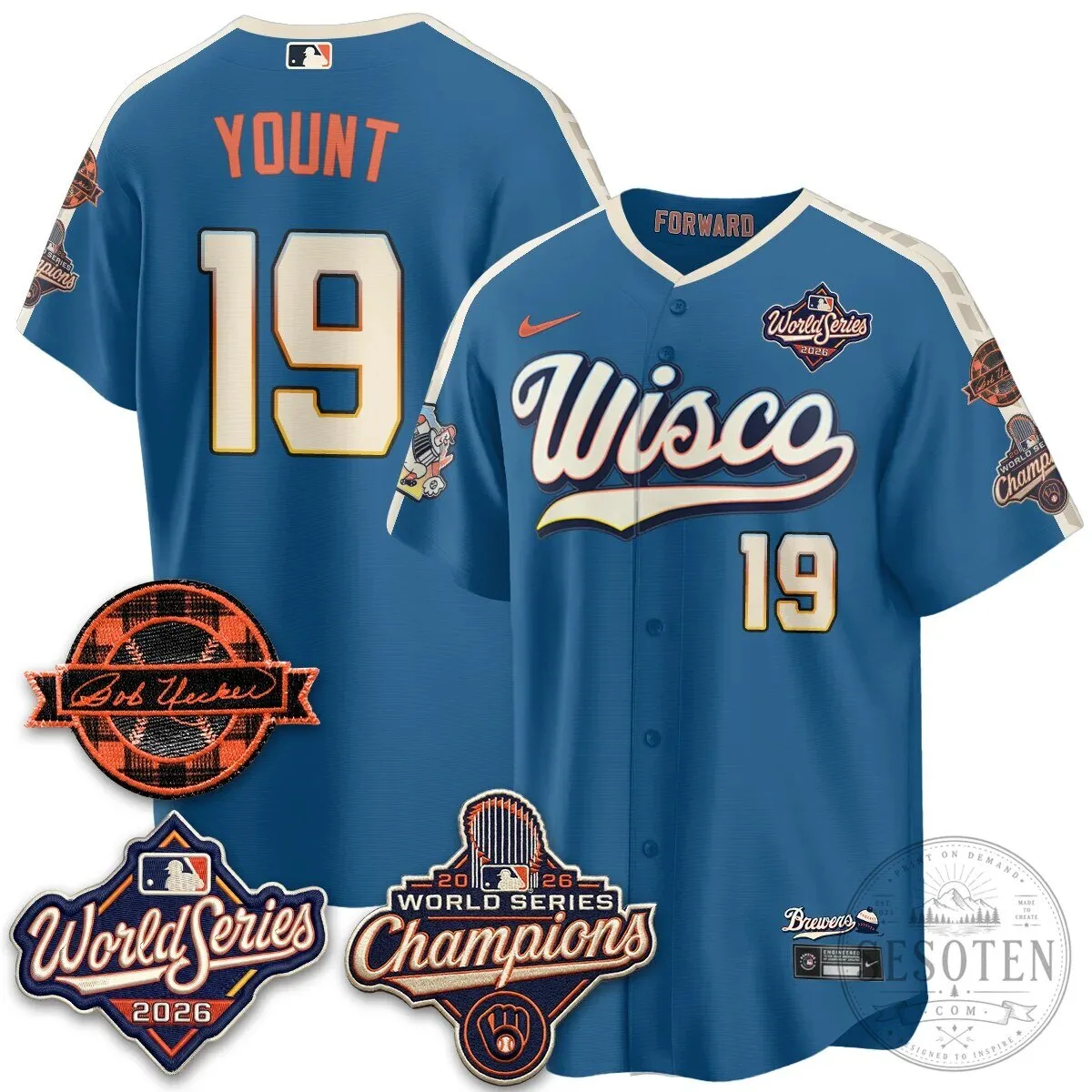 Black Baseball Jersey of Bob Uecker - 2026 Champions Milwaukee Brewers 151 Black Baseball Jersey of Bob Uecker - 2026 Champions Milwaukee Brewers