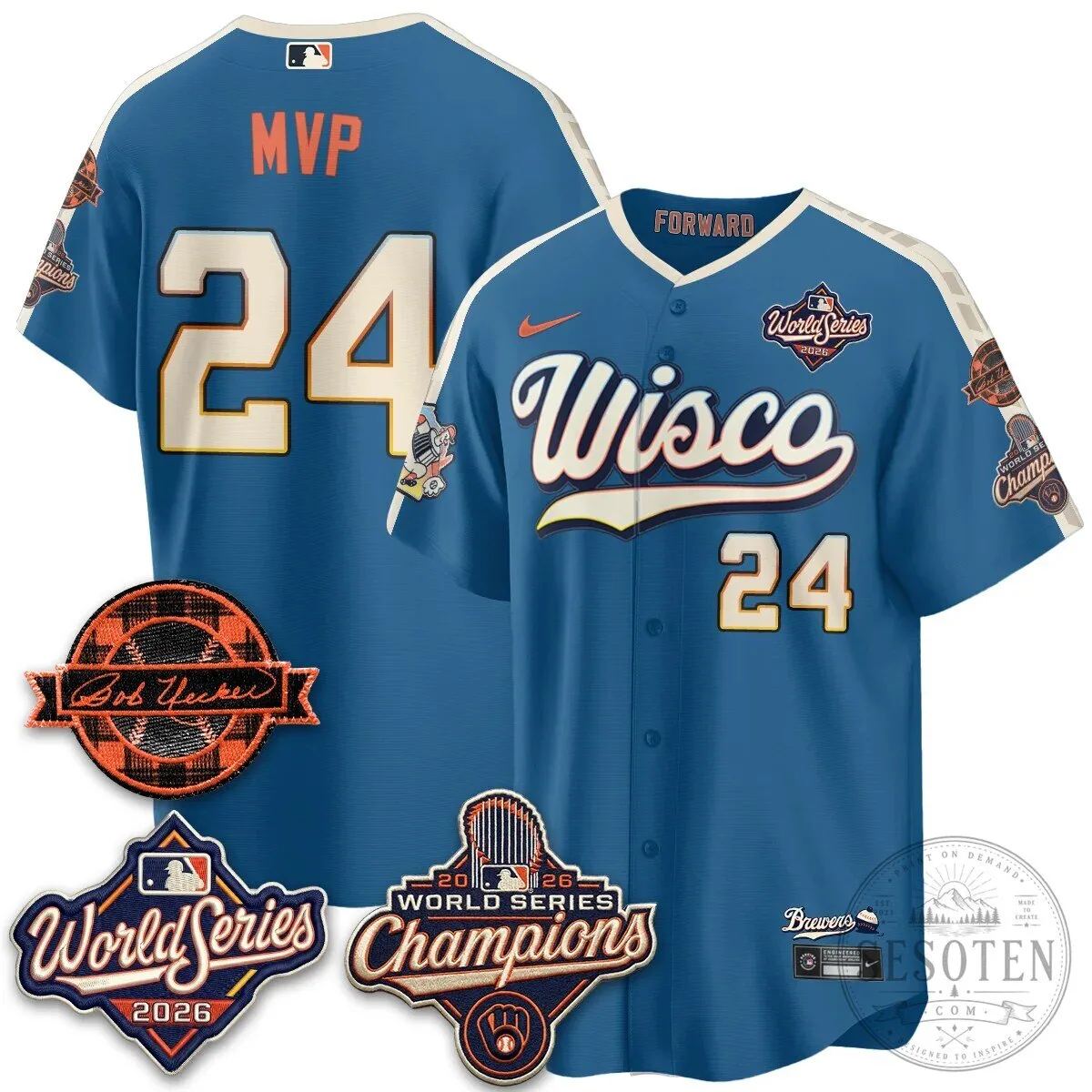 Black Baseball Jersey of Bob Uecker - 2026 Champions Milwaukee Brewers 152 Black Baseball Jersey of Bob Uecker - 2026 Champions Milwaukee Brewers