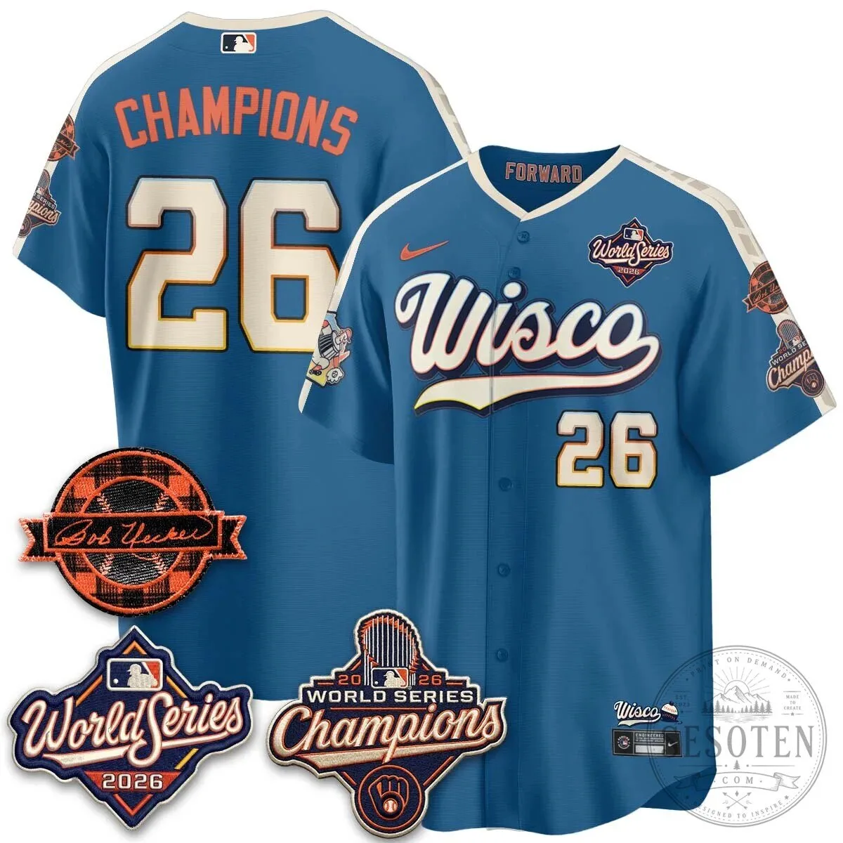 Black Baseball Jersey of Bob Uecker - 2026 Champions Milwaukee Brewers 153 Black Baseball Jersey of Bob Uecker - 2026 Champions Milwaukee Brewers