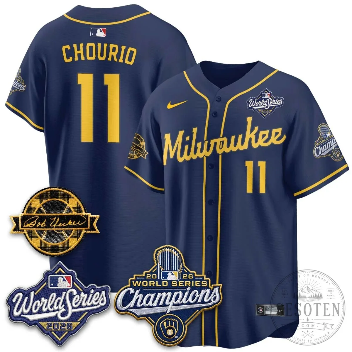Black Baseball Jersey of Bob Uecker - 2026 Champions Milwaukee Brewers 158 Black Baseball Jersey of Bob Uecker - 2026 Champions Milwaukee Brewers