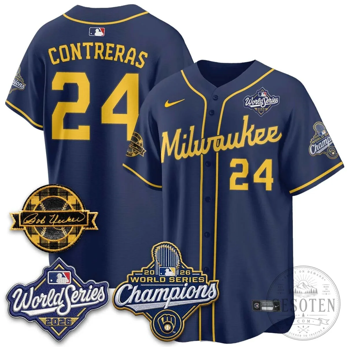 Black Baseball Jersey of Bob Uecker - 2026 Champions Milwaukee Brewers 163 Black Baseball Jersey of Bob Uecker - 2026 Champions Milwaukee Brewers