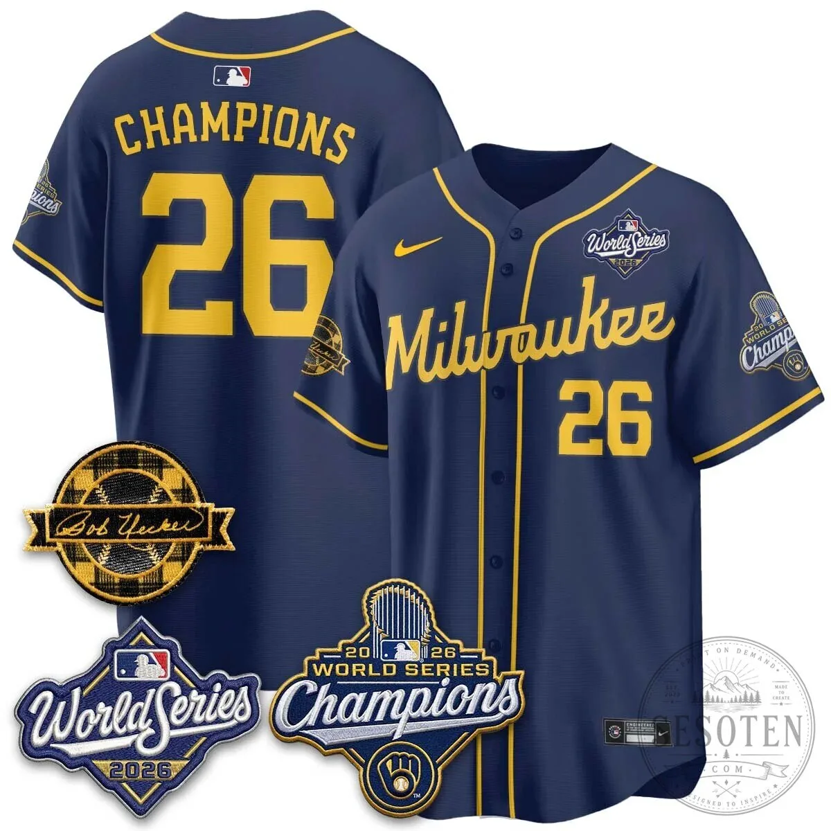 Black Baseball Jersey of Bob Uecker - 2026 Champions Milwaukee Brewers 167 Black Baseball Jersey of Bob Uecker - 2026 Champions Milwaukee Brewers