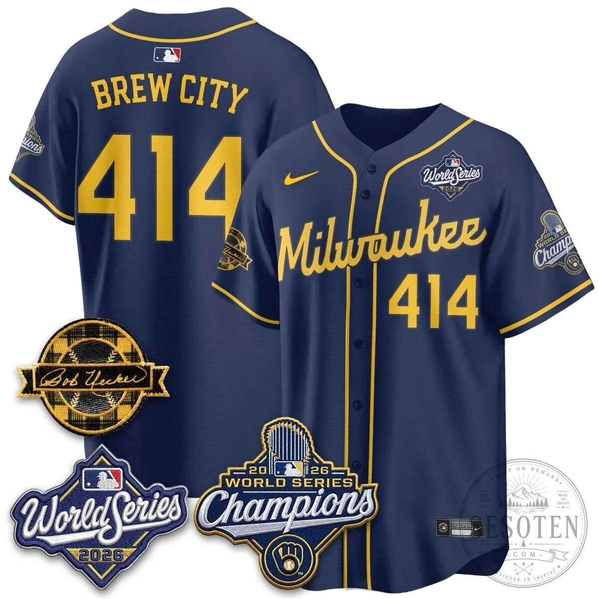 Black Baseball Jersey of Bob Uecker - 2026 Champions Milwaukee Brewers 168 Black Baseball Jersey of Bob Uecker - 2026 Champions Milwaukee Brewers