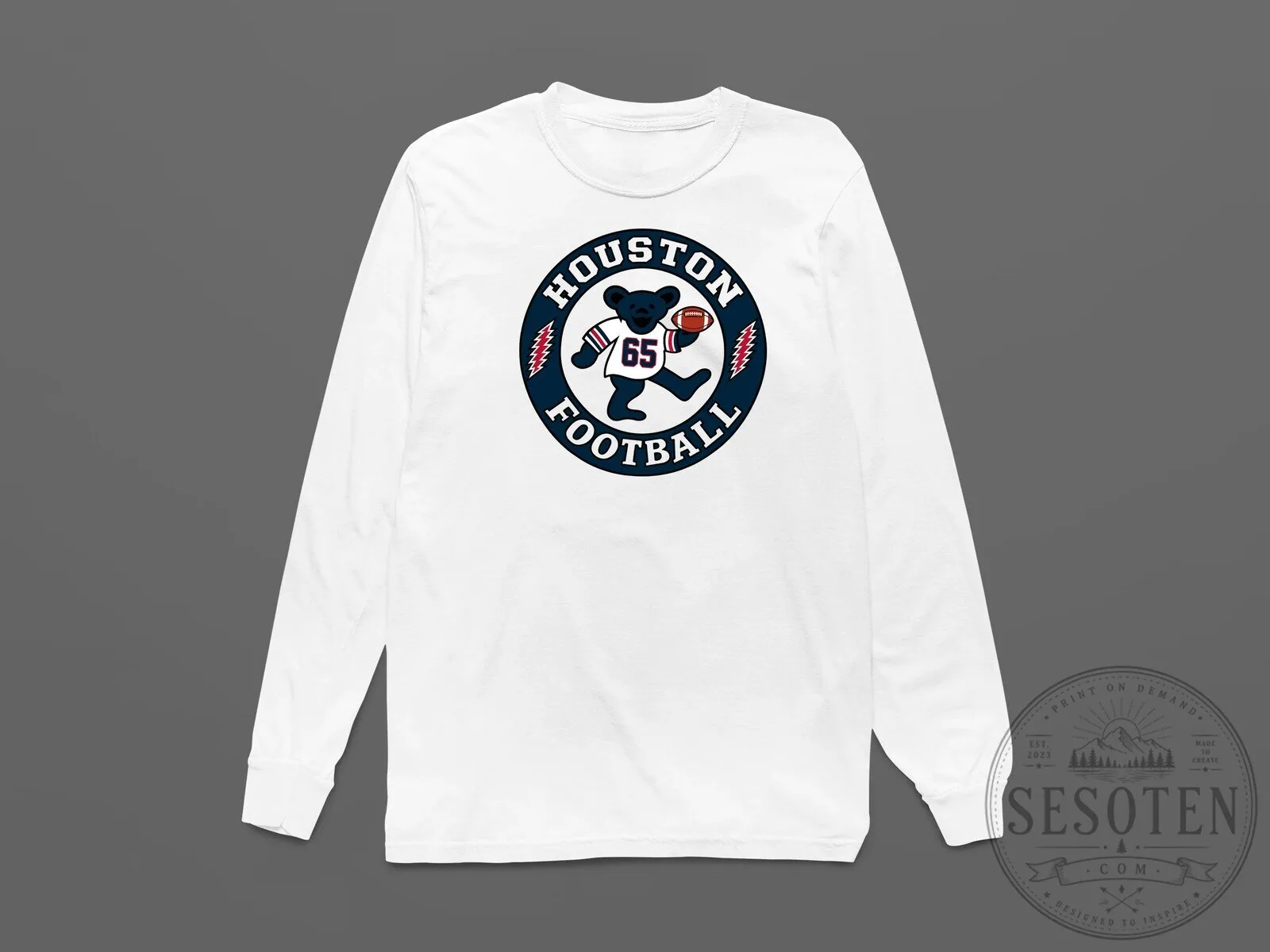 Houston Football Dancing Bear Grateful Dead Long-Sleeve T-Shirt 10 Houston Football Dancing Bear Grateful Dead Long-Sleeve T-Shirt