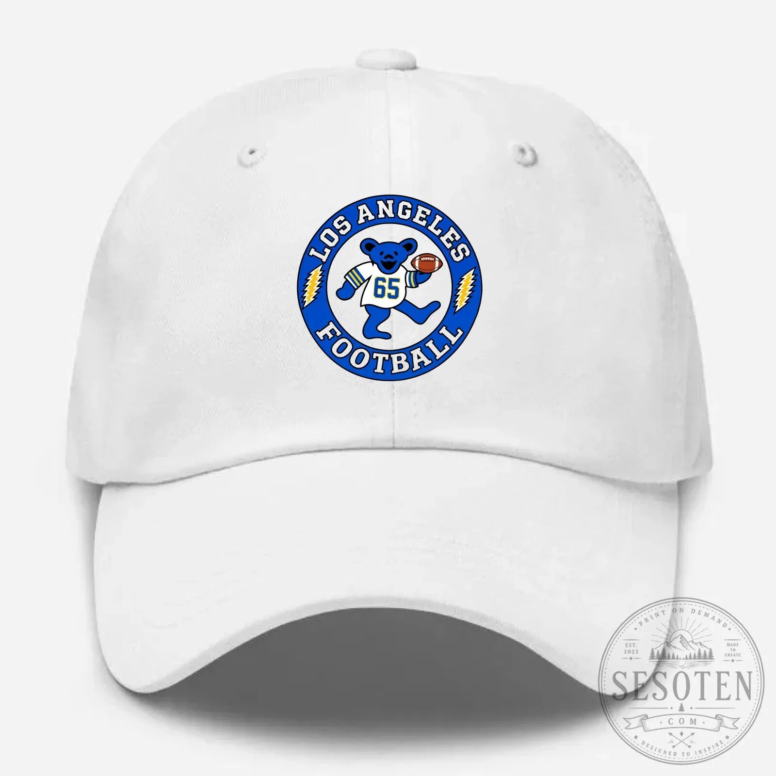 Los Angeles Rams Football Dancing Bear Grateful Dead Embroidered Cap Hat 7 Los Angeles Rams Football Dancing Bear Grateful Dead Embroidered Cap Hat